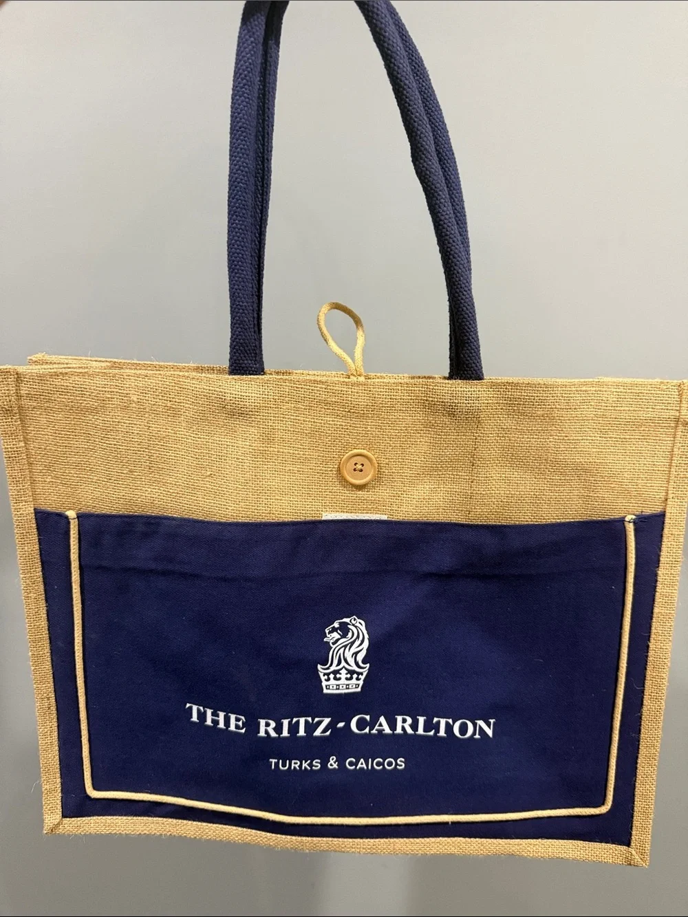The Ritz-Carlton Turks & Caicos Navy and Tan Tote Bag